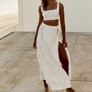 Reformation Palm Linen Maxi Skirt